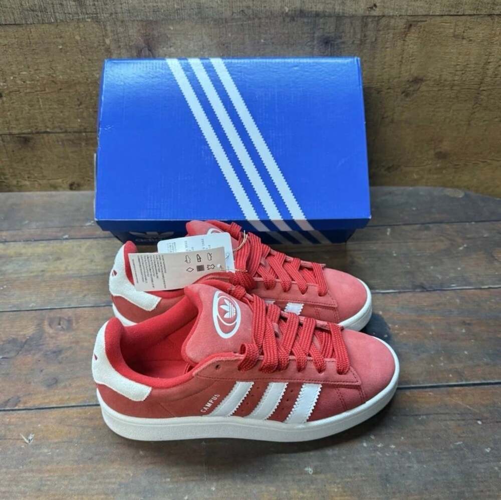 Adidas Campus 00s Size 5.5 Red White Suede Sneakers IG1230